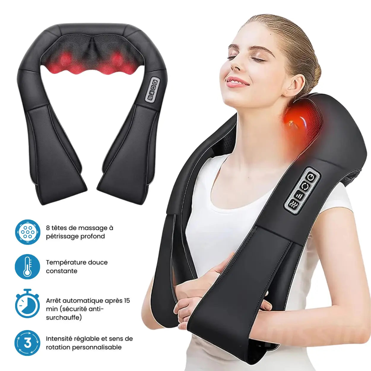 Coussin Massant Shiatsu Chauffant