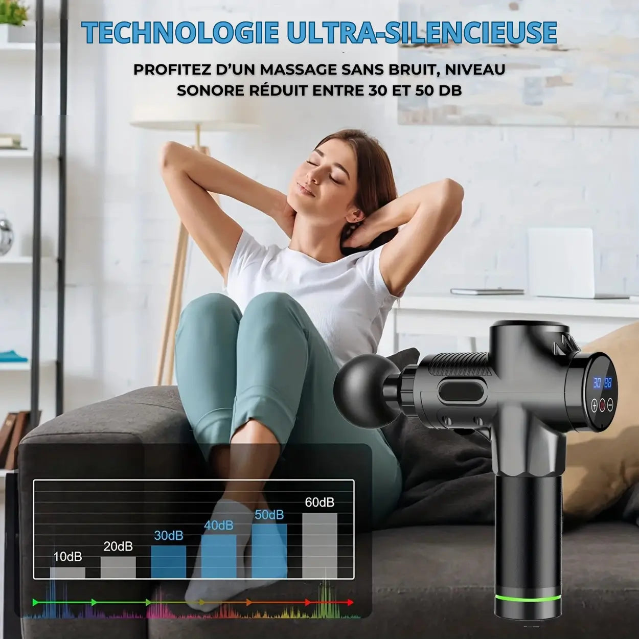 Pistolet de Massage Percussion – Récupération Musculaire